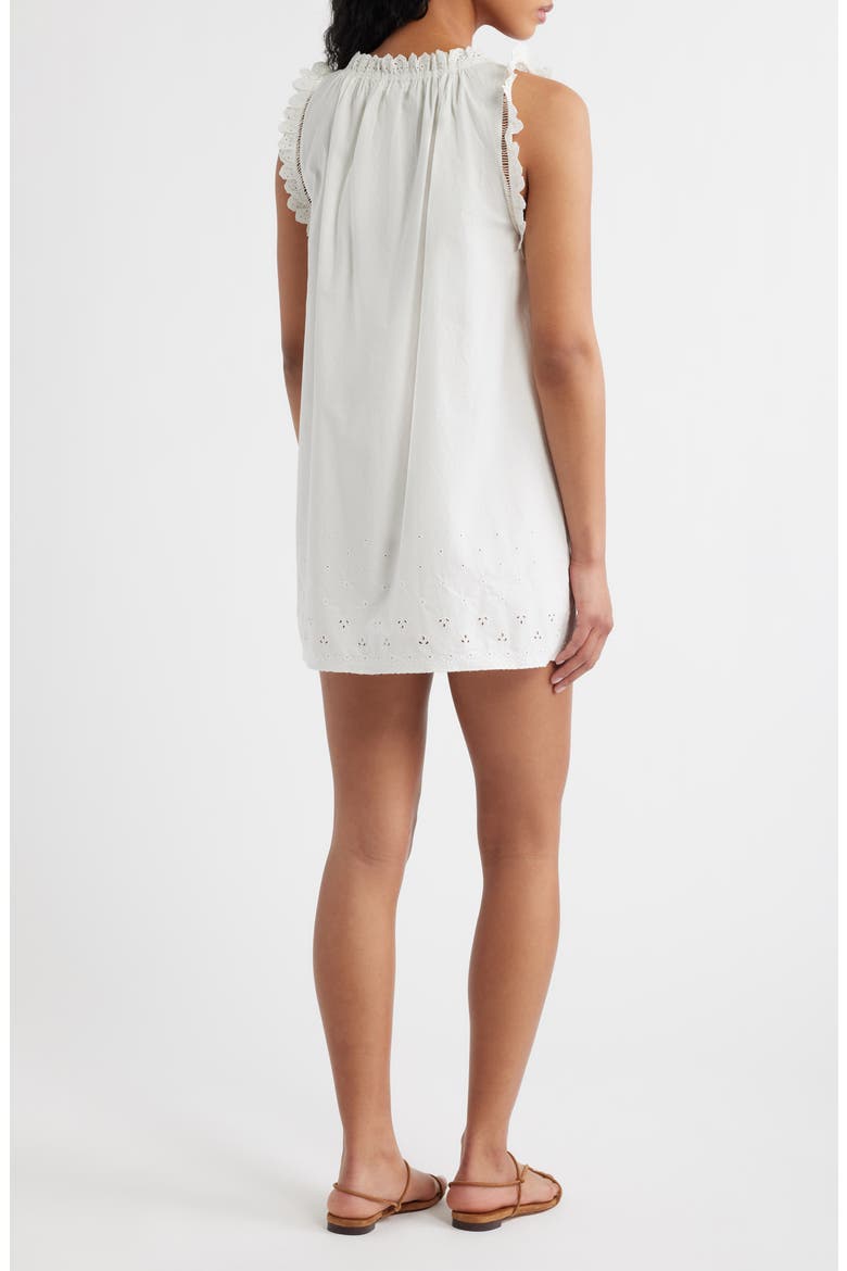 Nessie Eyelet Organic Cotton Shift Minidress, Alternate, color, SALT