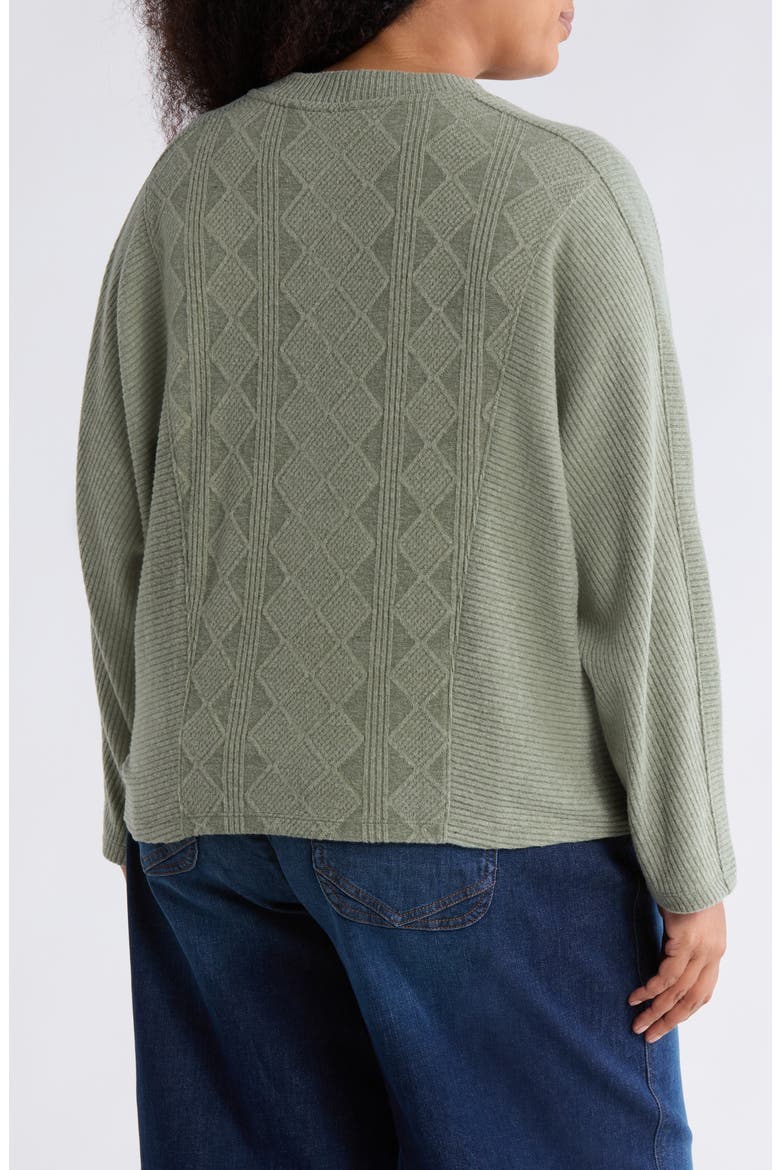 Textured Dolman Sleeve Sweater, Alternate, color, HEATHER OLIVE