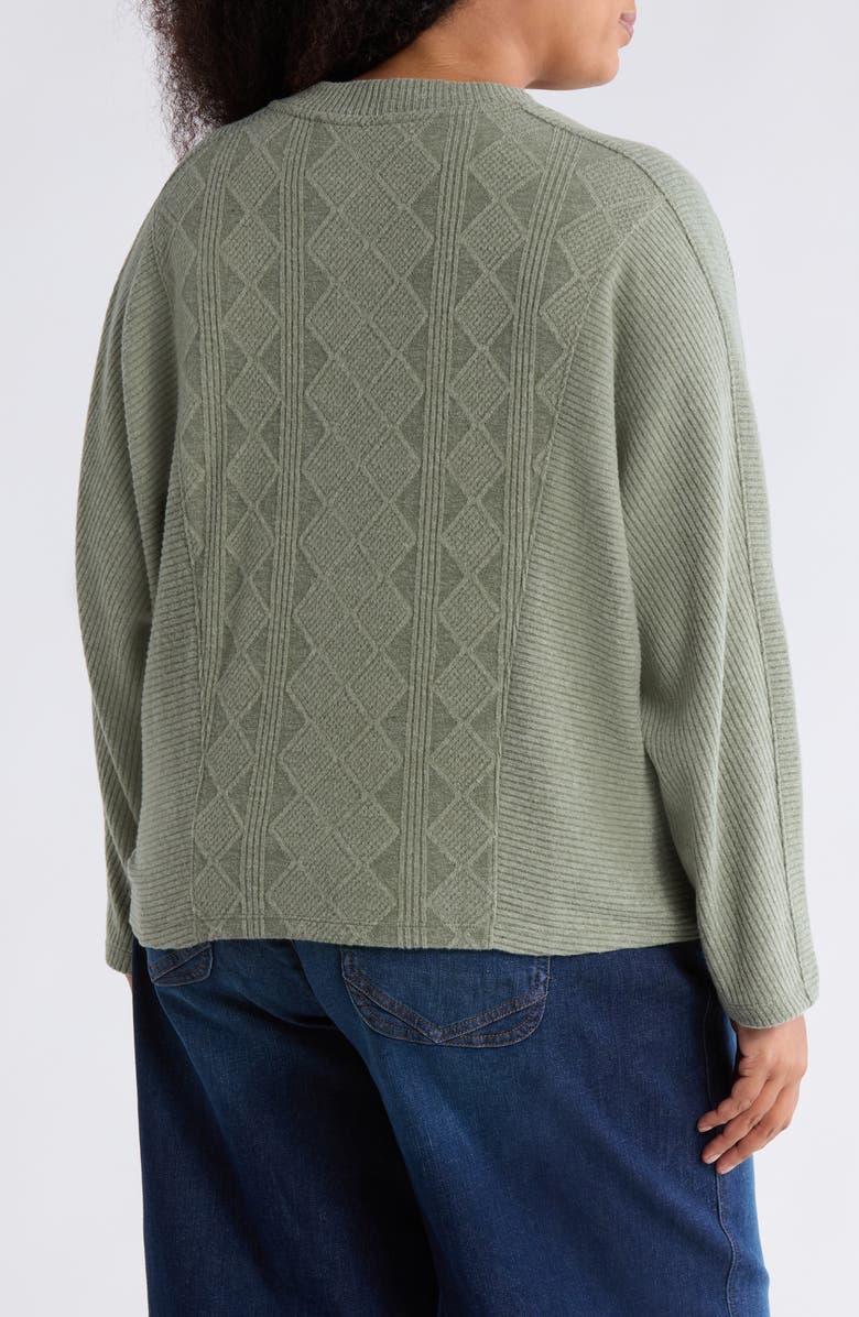 Democracy Textured Dolman Sleeve Sweater, Alternate, color, Heather Olive