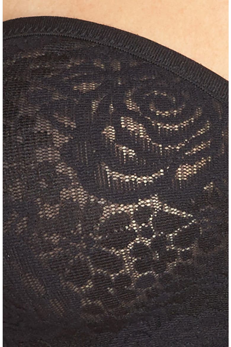 Halo Lace Underwire Strapless Bra, Alternate, color, BLACK