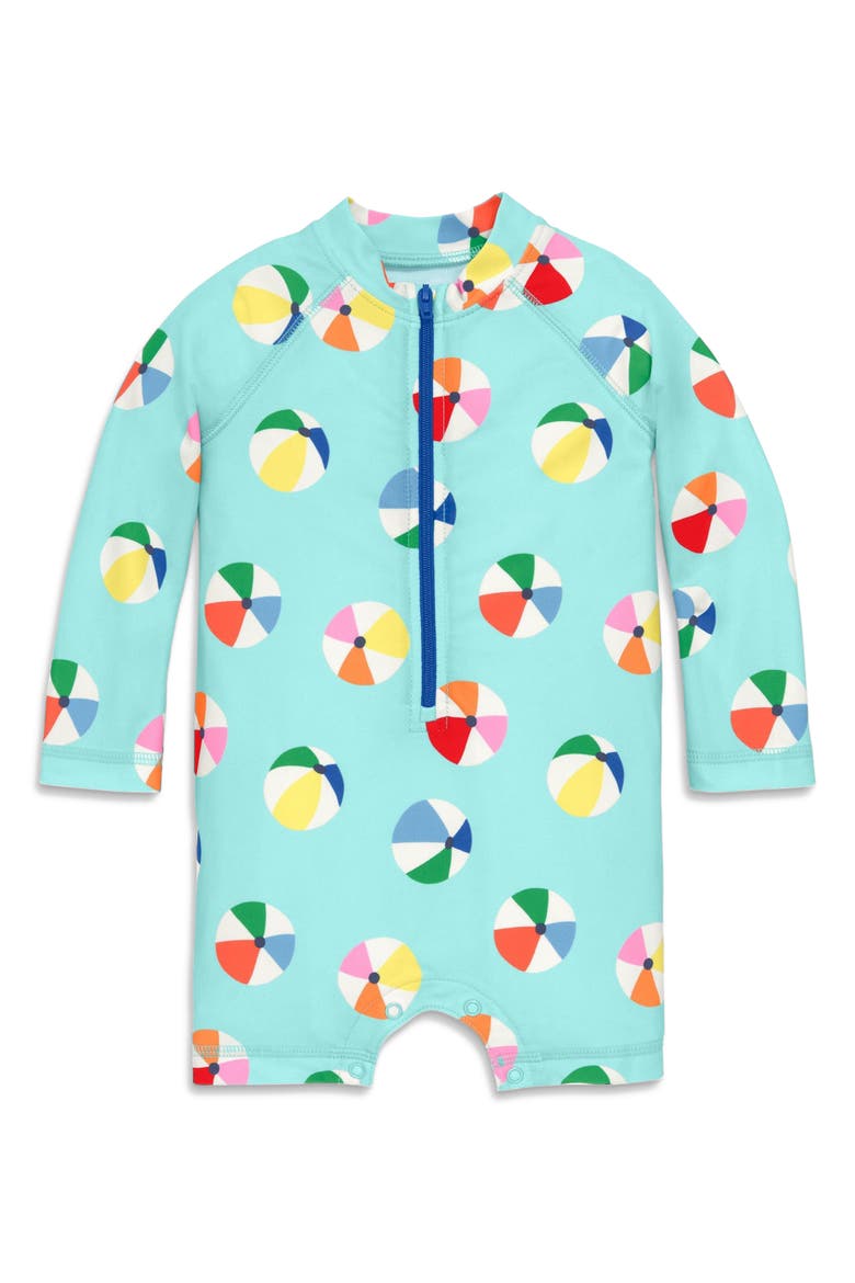 Baby One-Piece Rash Guard, Main, color, Mist Beach Balls
