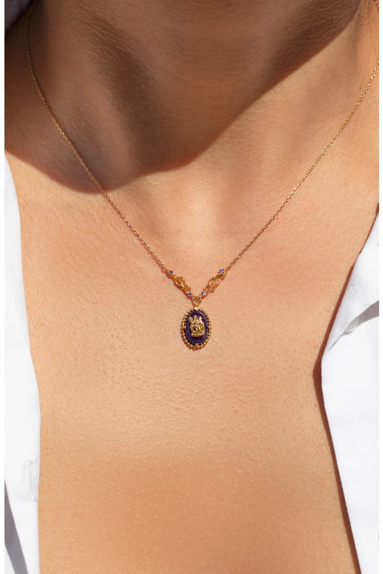Marvel Studios Agatha Pendant Necklace, Alternate, color, GOLD