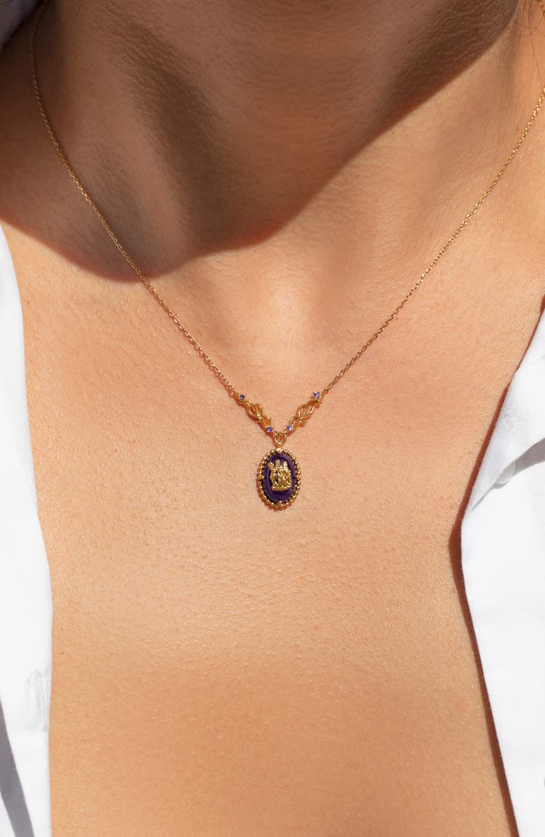 Girls Crew Marvel Studios Agatha Pendant Necklace, Alternate, color, Gold