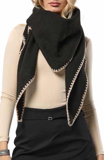 SAACHI Triangle Knit Trim Shawl