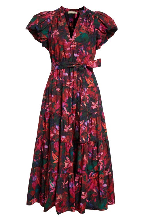 Ulla Johnson Ottilie Puff Sleeve Cotton Maxi Dress In Hibiscus
