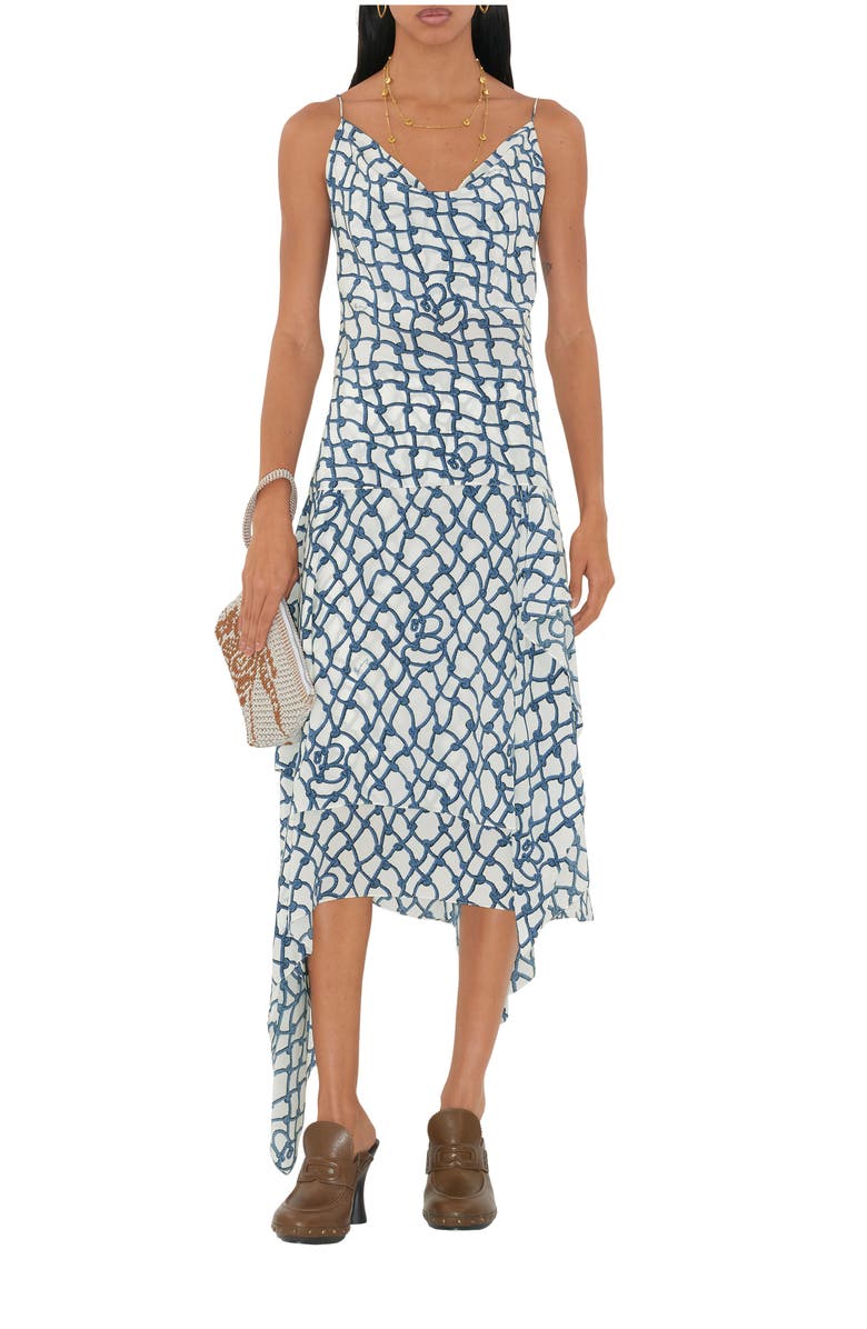 Burberry Knot Silk Top, Main, color, Pool