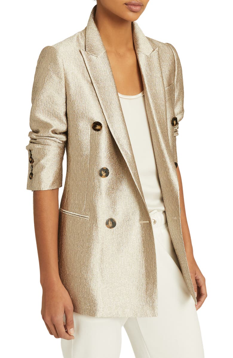 Reiss Textured Metallic Satin Jacket, Main, color, 
