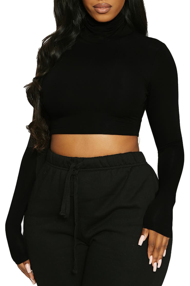 LORI TURTLNCK OPEN BACK TOP, Main, color, BLACK