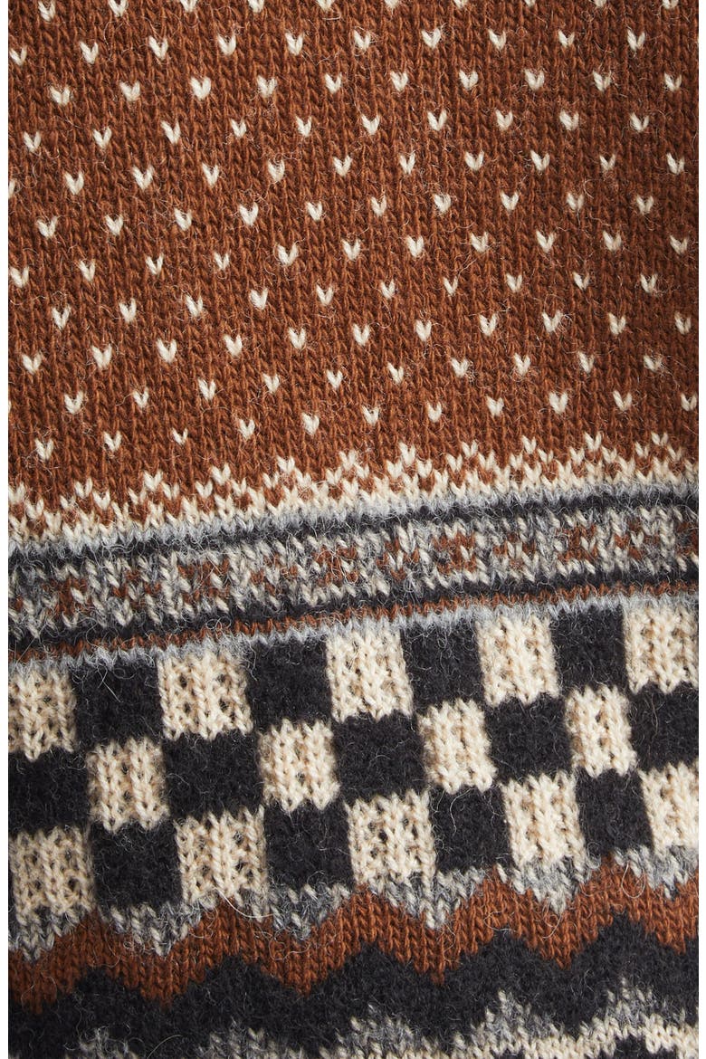 Journey Intarsia Crop Sweater, Alternate, color, BROWN/ BLACK/ WHITE