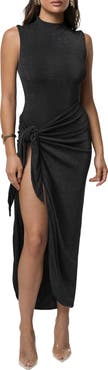 JLUXLABEL Aubree Tie Front Body-Con Midi Dress