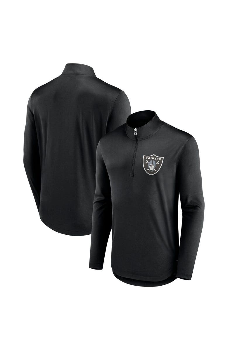 FANATICS Men's Fanatics Branded Black Las Vegas Raiders Tough Minded Quarter-Zip Top, Main, color, 