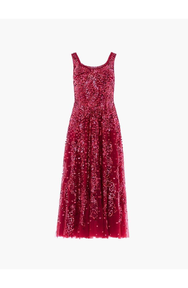 Needle & Thread Sequin Ribbon Scoop Neck Ballerina Dress, Alternate, color, Red