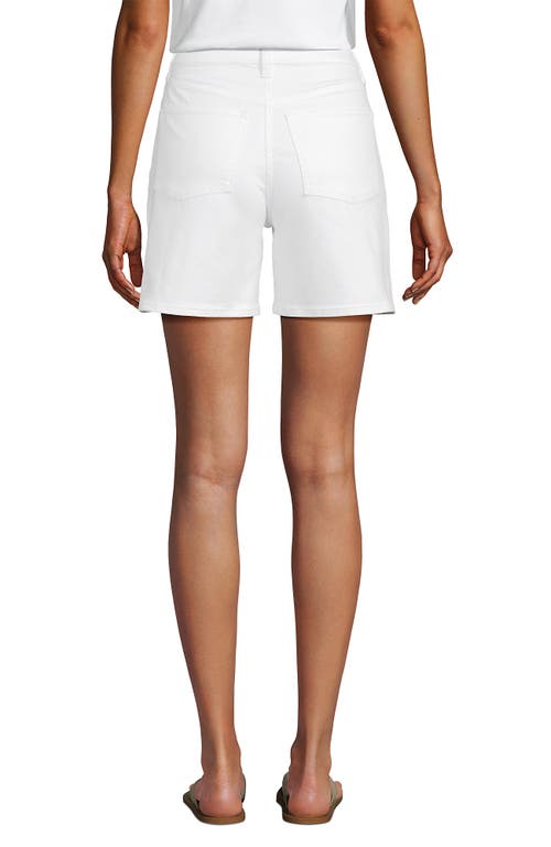 LANDS' END LANDS' END RECOVER MID RISE 7" JEAN SHORTS
