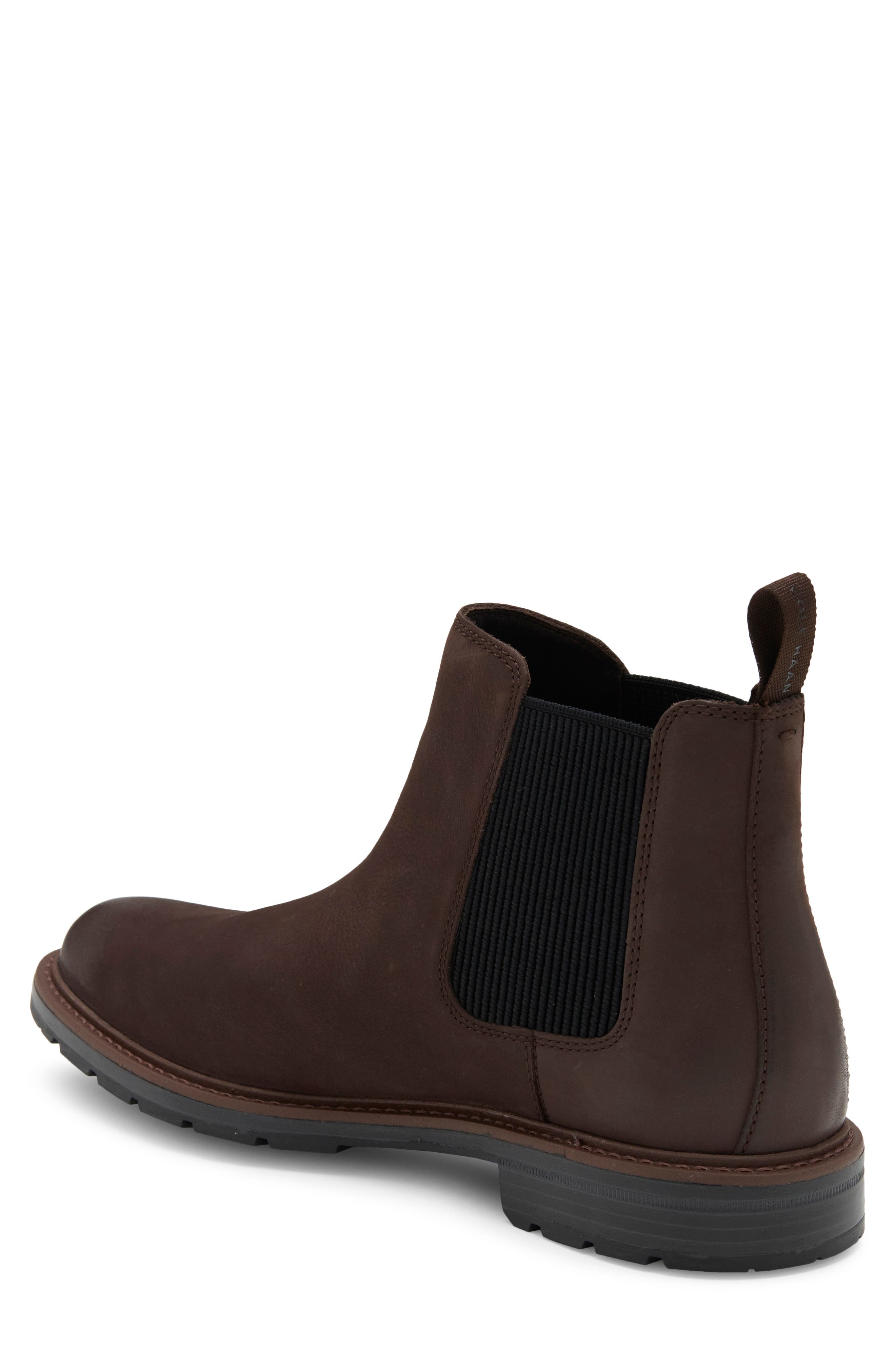 Chamberlin Grand Water Resistant Chelsea Boot, Alternate, color, DARK CHOCOLATE NUBUCK