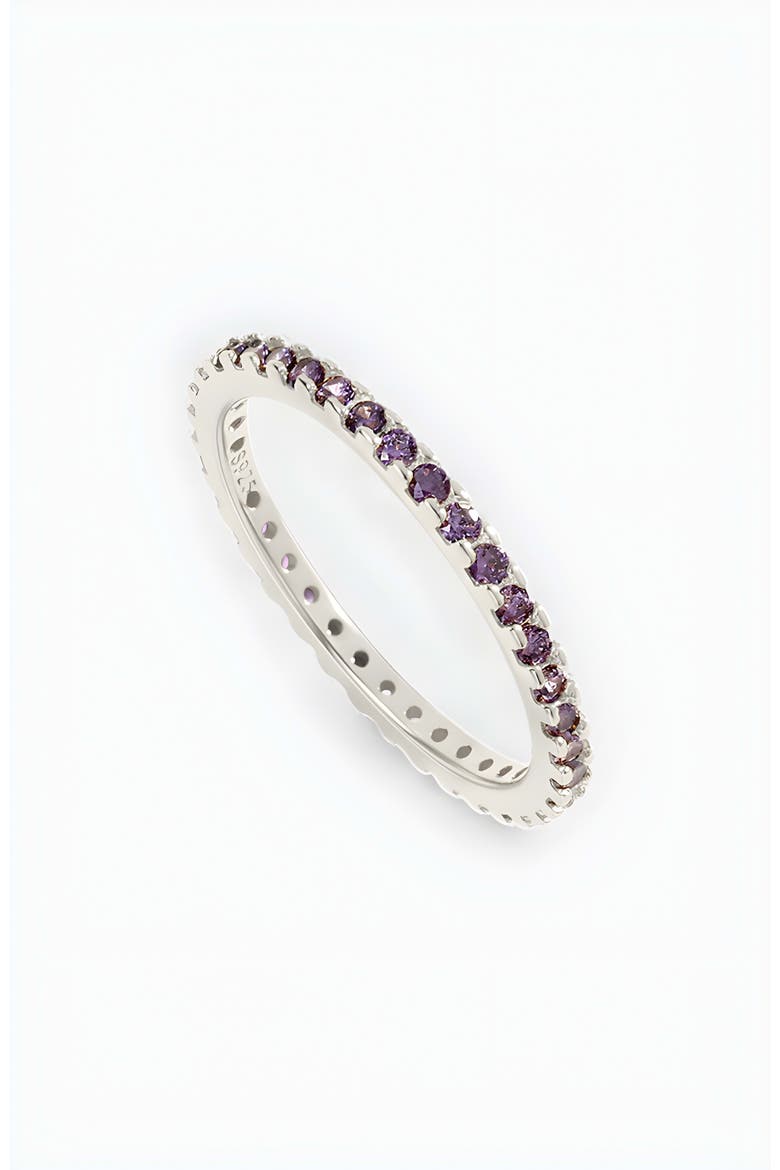 February Birthstone Eternity Stacking Ring, Main, color, 925 Sterling Silver