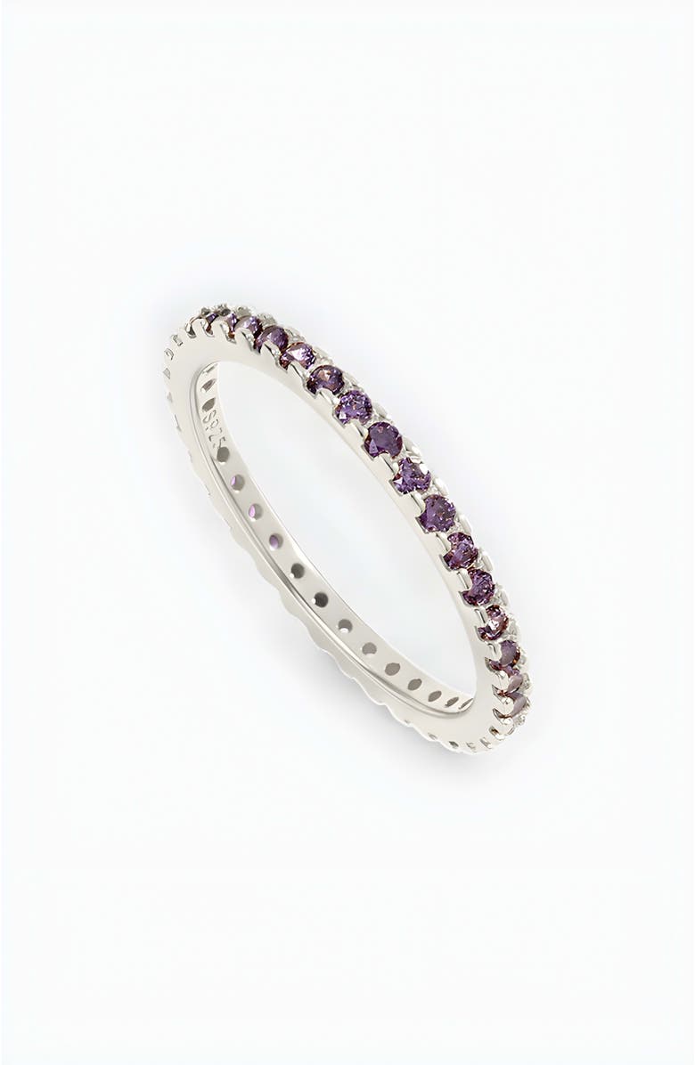 Mint & Lily February Birthstone Eternity Stacking Ring, Main, color, 925 Sterling Silver