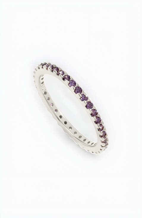 February Birthstone Eternity Stacking Ring