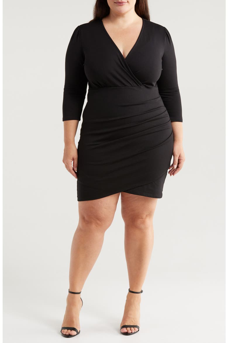 Ruched Dress, Main, color, BLACK