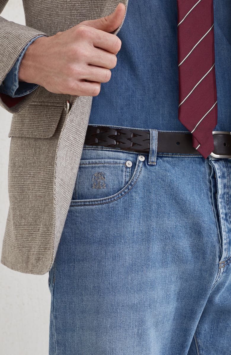 Brunello Cucinelli Leisure fit five-pocket trousers, Alternate, color, Denim