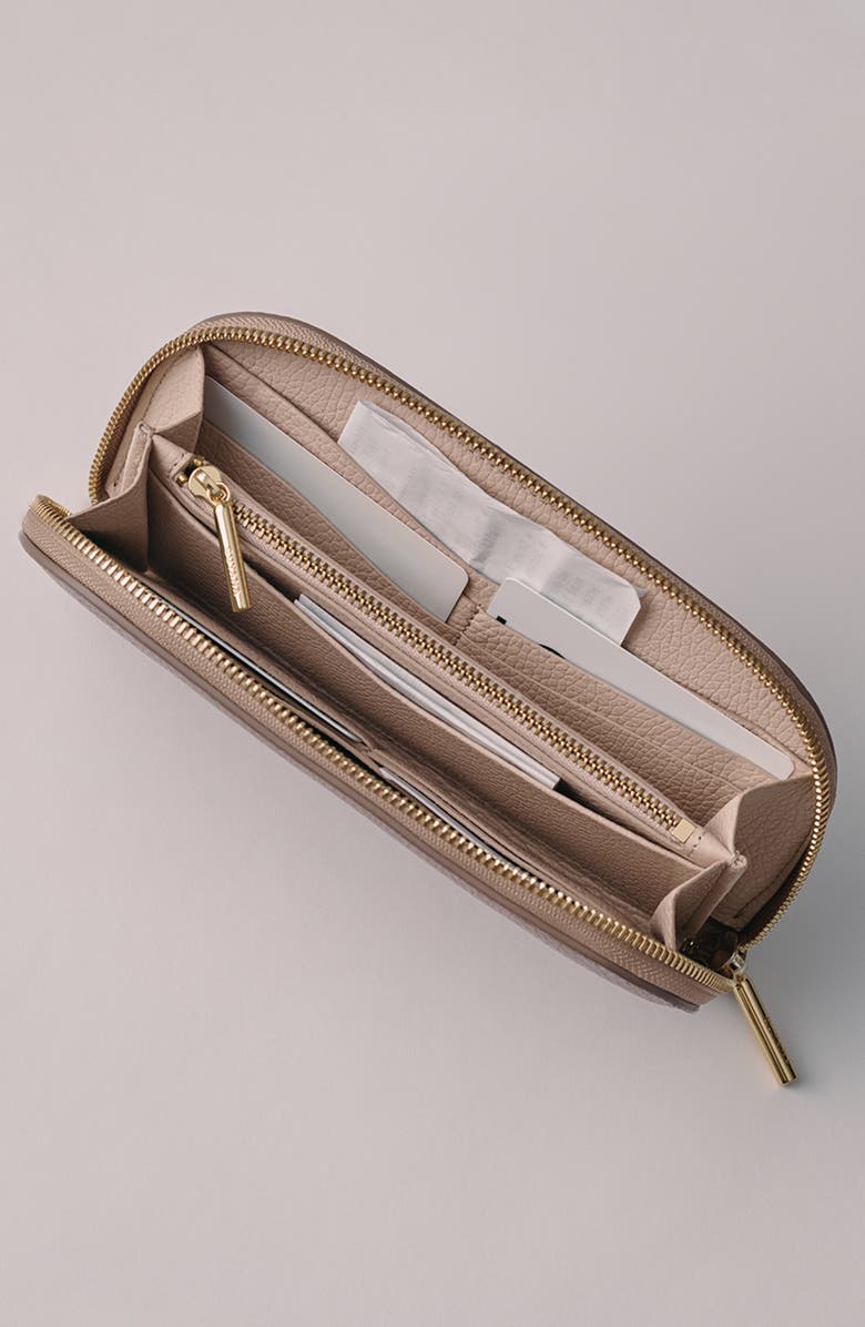 Cuyana Curved Leather Wallet, Alternate, color, Cappuccino