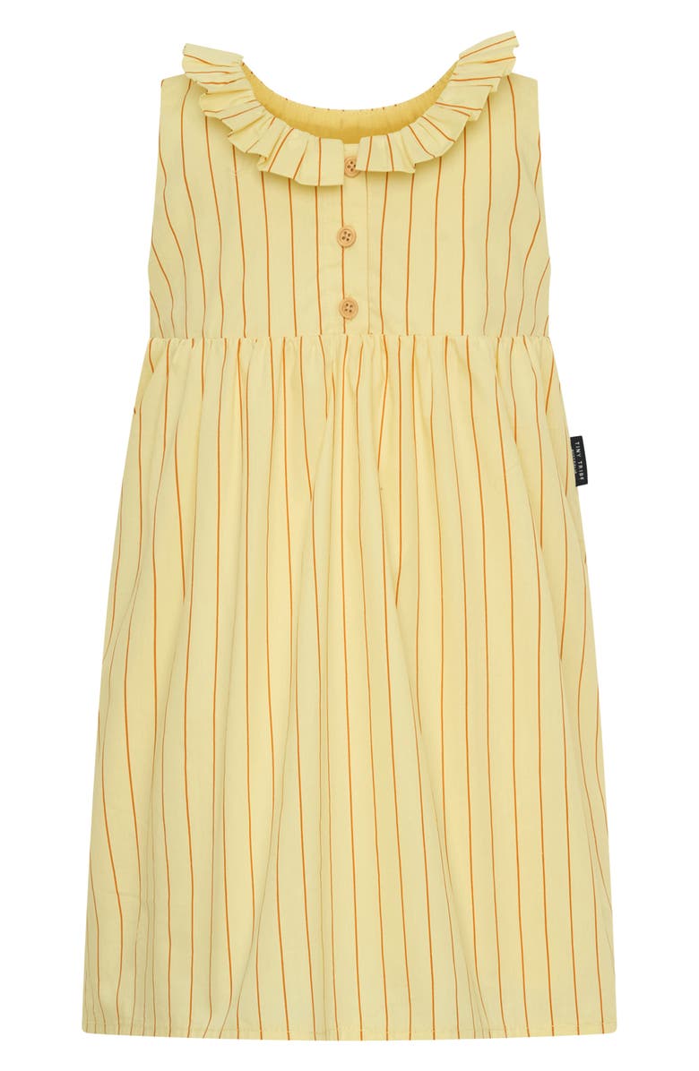 TINY TRIBE Kids' Stripe Sleeveless Cotton Dress, Main, color, Yellow