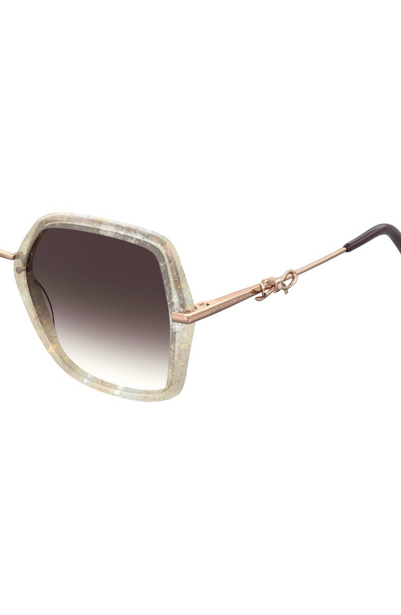 Carolina Herrera 57mm Square Sunglasses, Alternate, color, White Marble