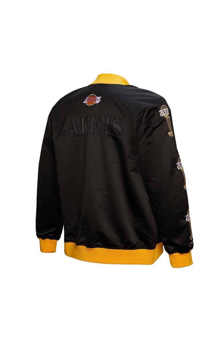 Men's Mitchell & Ness Black Los Angeles Lakers Hardwood Classics Team OG 3.0 Lightweight Satin Full-Snap Jacket, Alternate, color, Black
