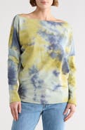 GO COUTURE Tie Dye Boat Neck Sweater