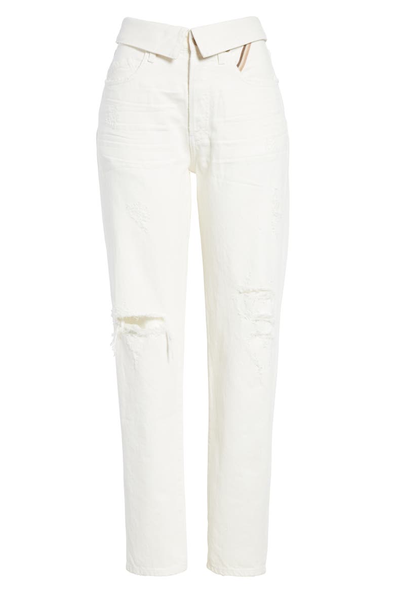 Flip Straight Leg Jeans, Alternate, color, WHITE SAND