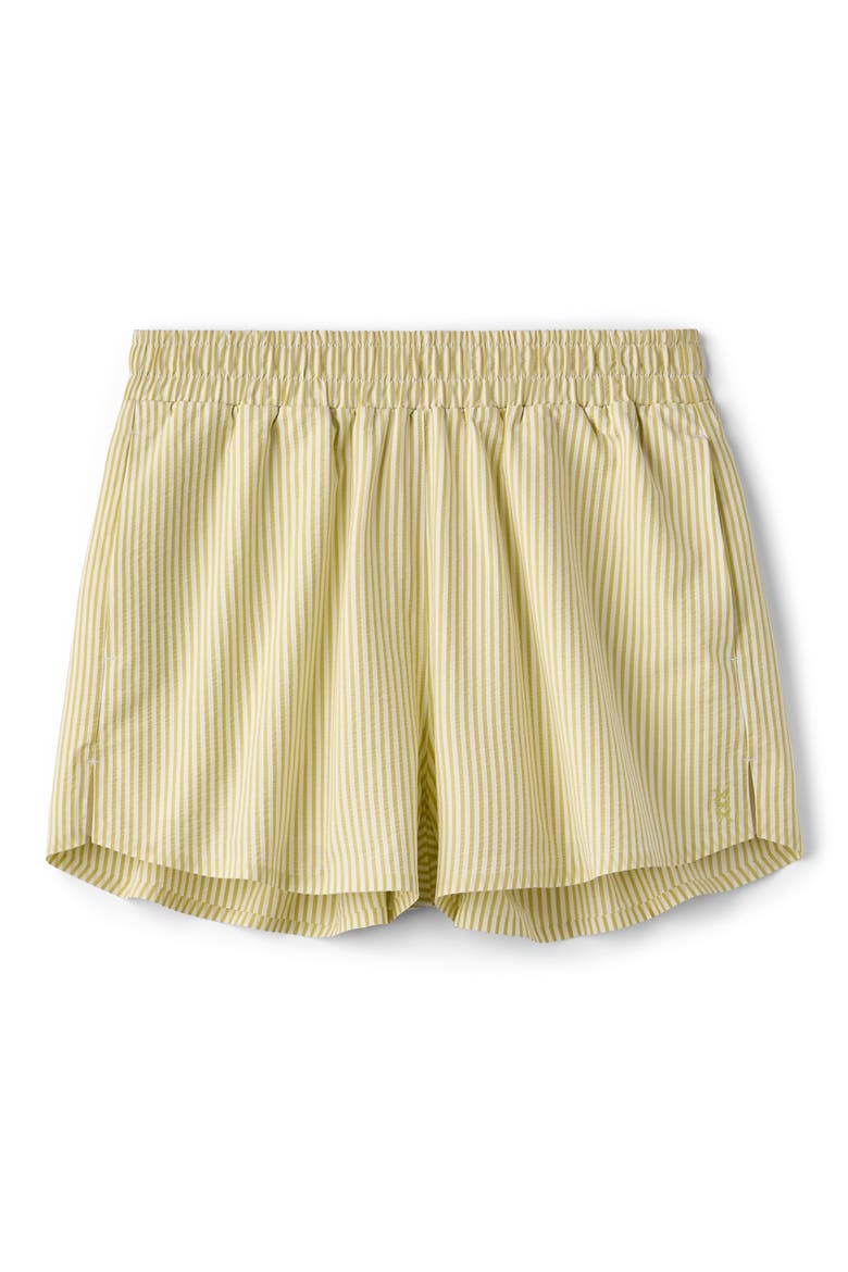 Saltair Pleated Shorts, Alternate, color, CITRON SEERSUCKER