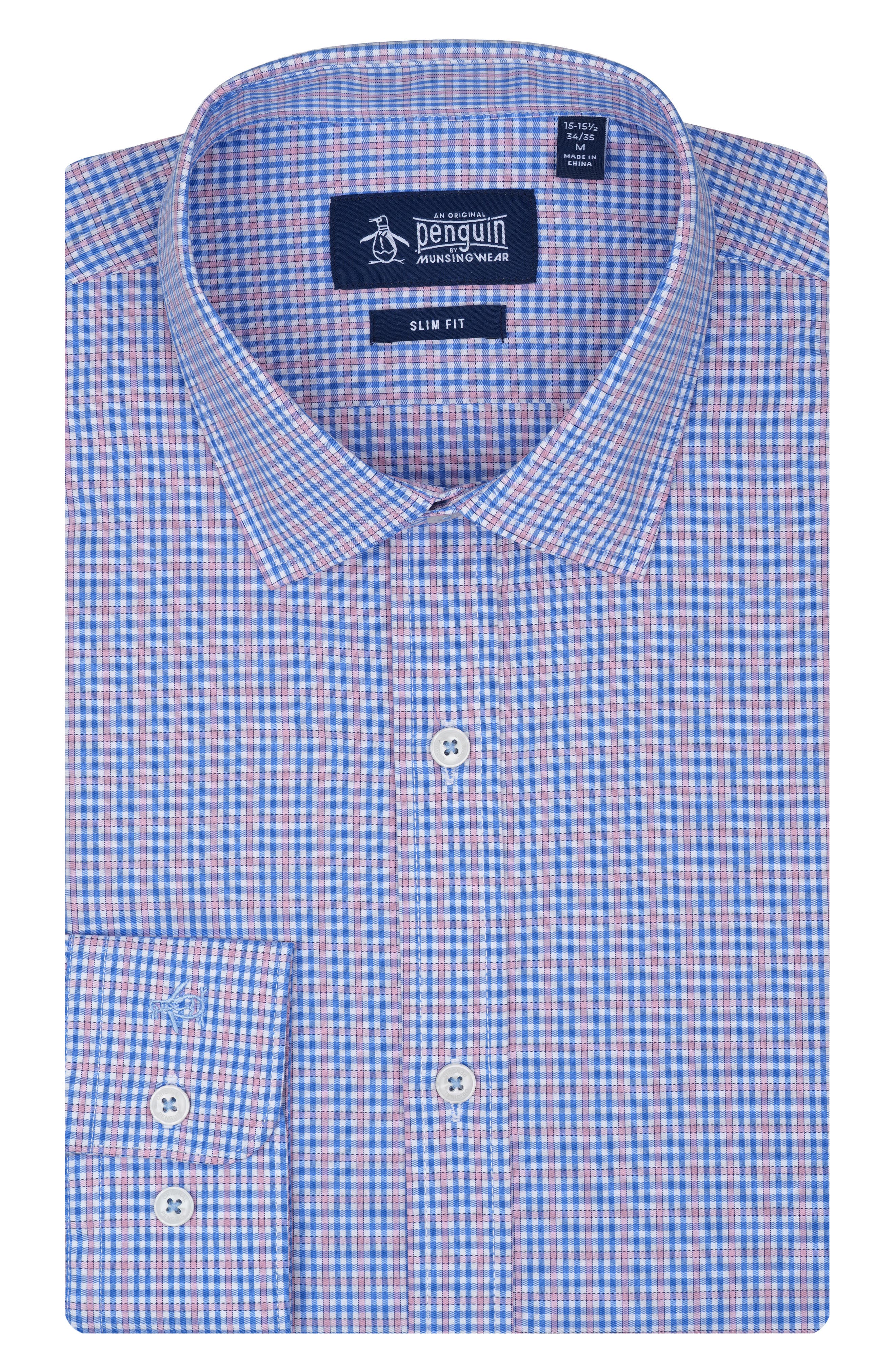 Original Penguin <p>Slim Fit Breezy Check Dress Shirt</p>
