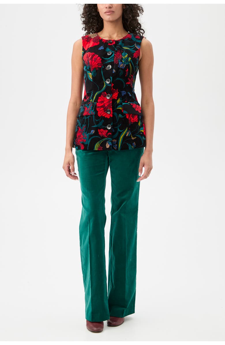 Trina Turk Kary Printed Velvet Vest Top, Main, color, Multi