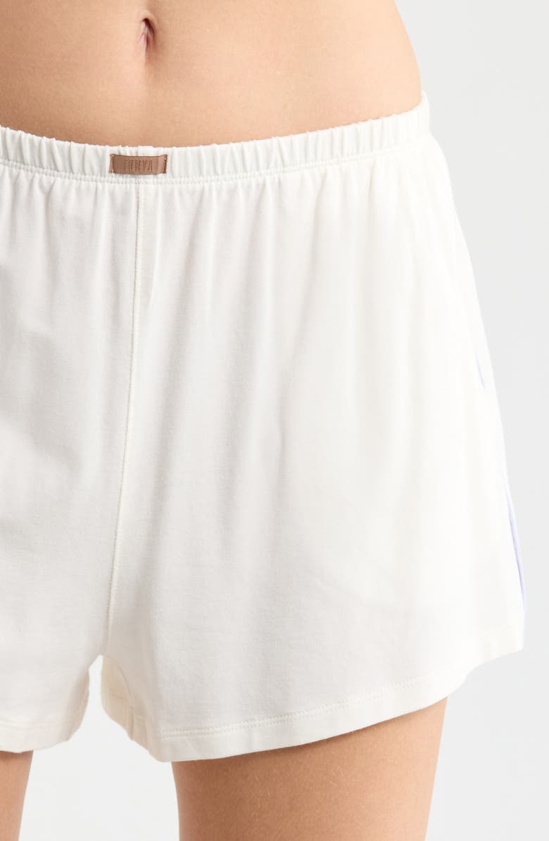 Lunya Slumberknit<sup>™</sup> Shawl Collar Short Pajamas, Alternate, color, Lunar White/Quiet Lilac