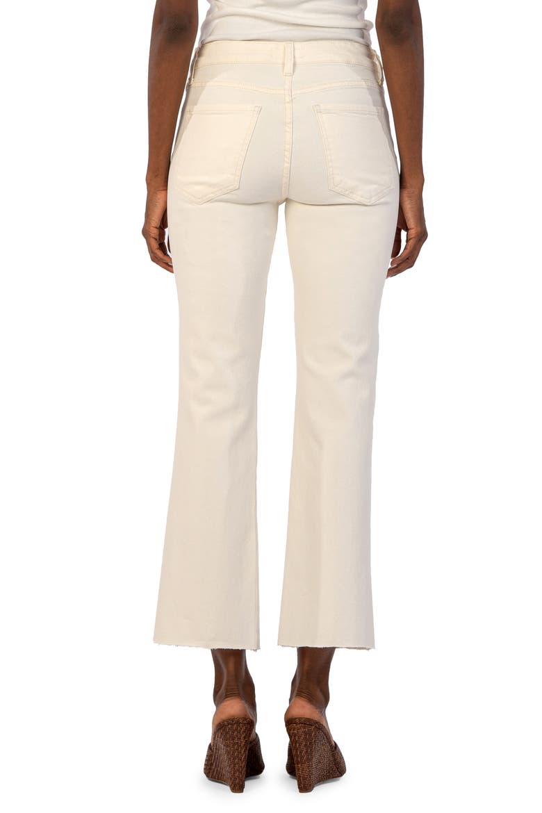 Kelsey High Waist Raw Hem Flare Ankle Jeans, Alternate, color, ECRU