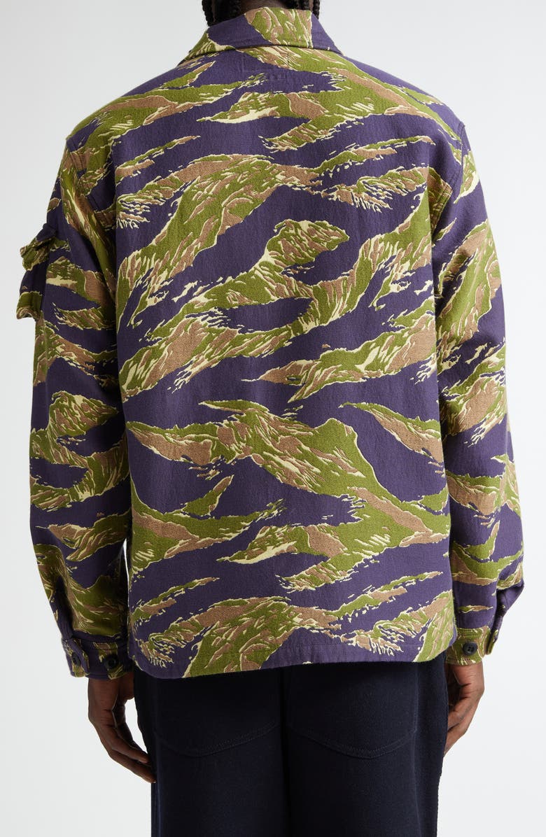 BEAMS Tiger Stripe Jacquard Military Shirt Jacket, Alternate, color, Tiger Stripe 90