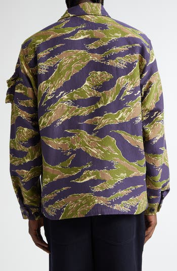 BEAMS Tiger Stripe Jacquard Military Shirt Jacket | Nordstrom BEAMS Tiger Stripe Jacquard Military Shirt Jacket | Nordstrom