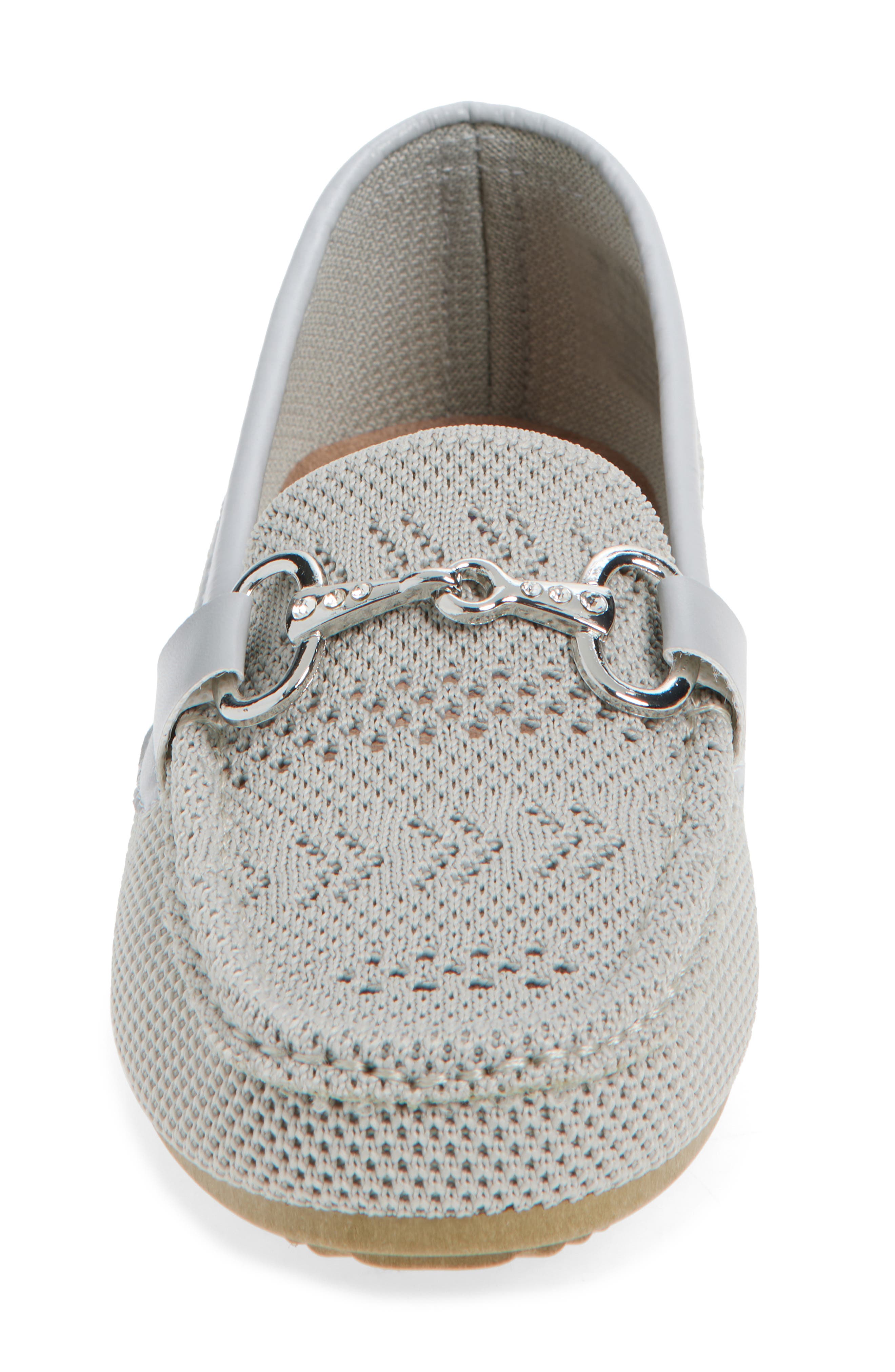 Tristan Rhinestone Bit Knit Loafer, Alternate, color, GREY