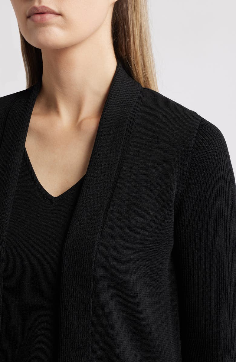 Anne Klein Sonoma Rib Trim Cardigan, Alternate, color,