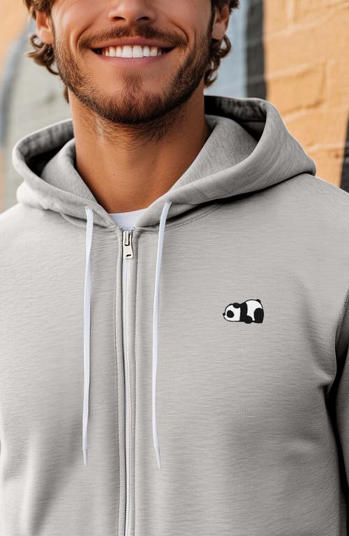 Shop Dalix Panda Zip Hoodie In Silver