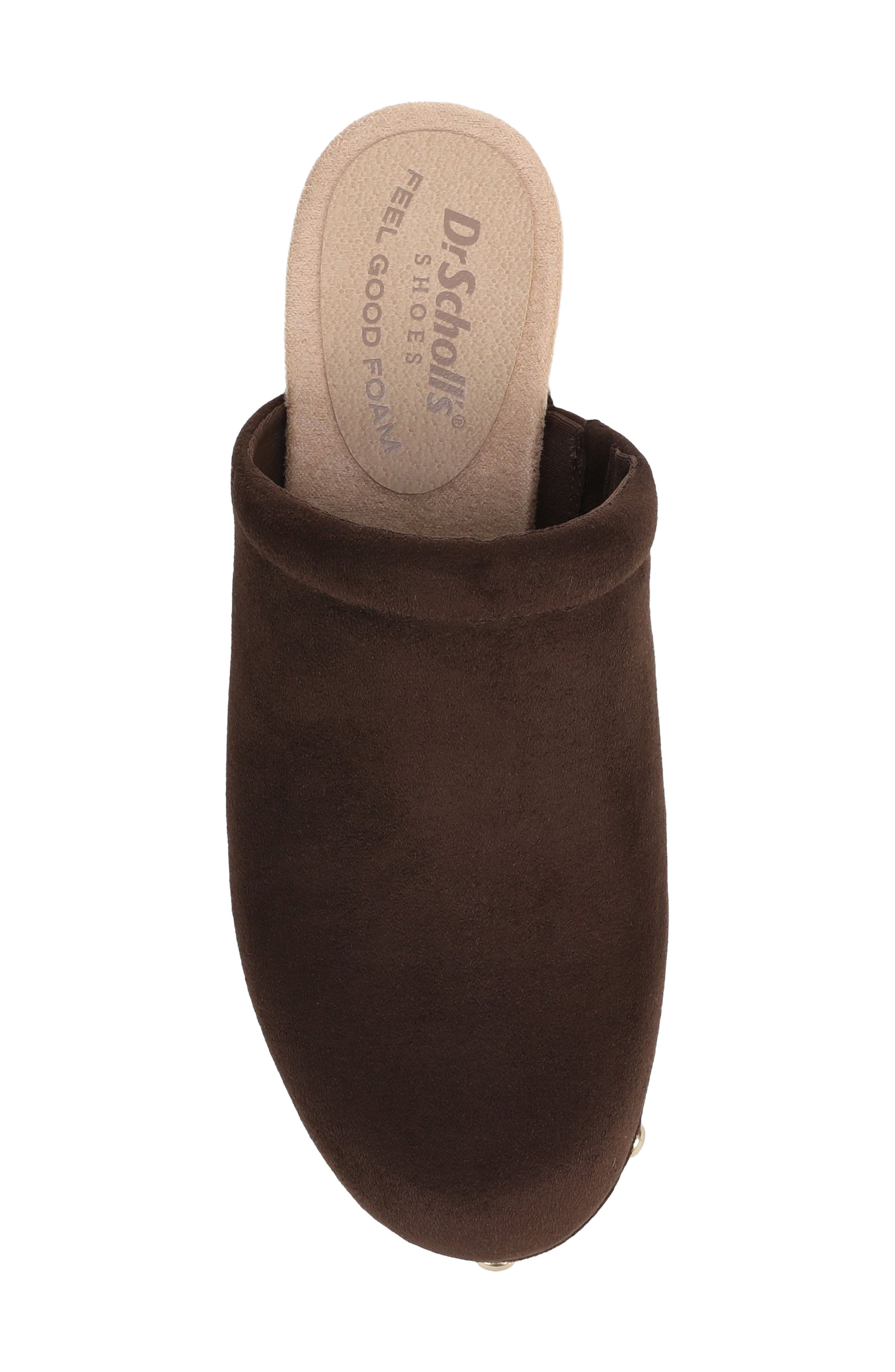 Classic Joy Clog, Alternate, color, DARK UMBER MICROSUEDE
