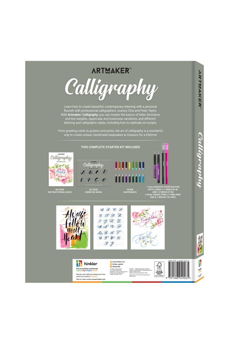 Calligraphy, Complete Starter Kit, Pocket Studio, Instruction Book, Alternate, color, Multicolored