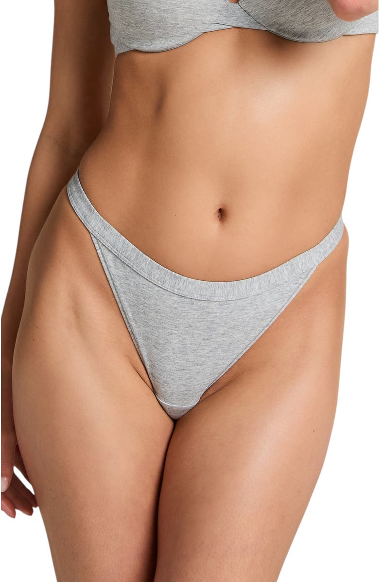 Hunkemöller Cotton Thong, Main, color, Grey