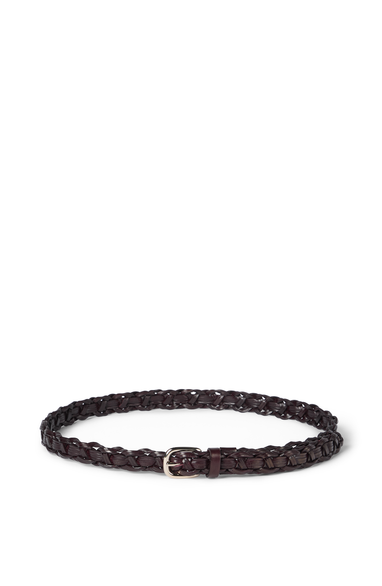 Brunello Cucinelli Braided leather belt, Main, color, Burgundy