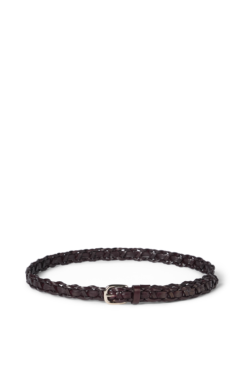 Braided leather belt