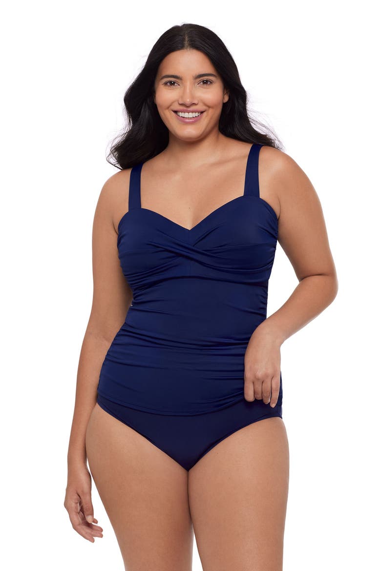 Ava Underwire Tankini Swimsuit Top, Main, color, Ink