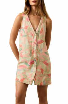 Faherty Alston Button Front Linen Dress