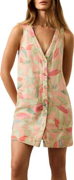 Faherty Alston Button Front Linen Dress