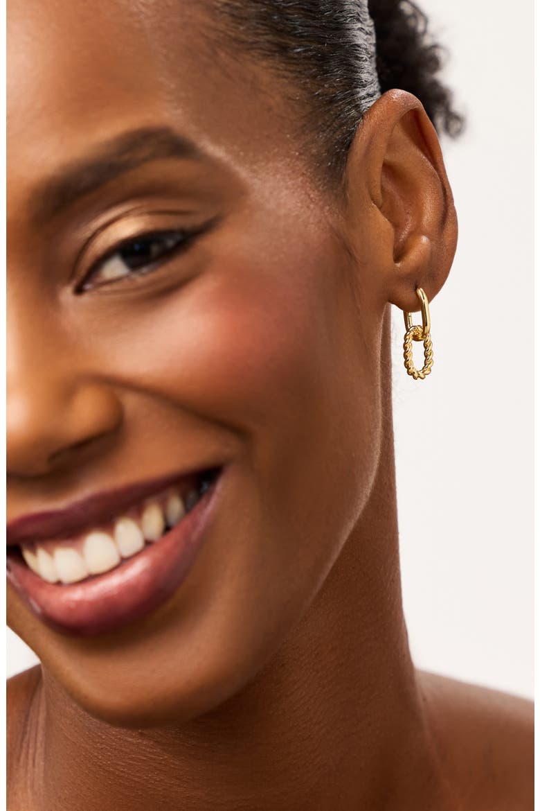 Gold Drop Earrings - Ash Double Mini, Alternate, color, Gold