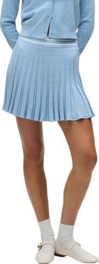 Greyson Pleated Pointelle Sweater Skirt