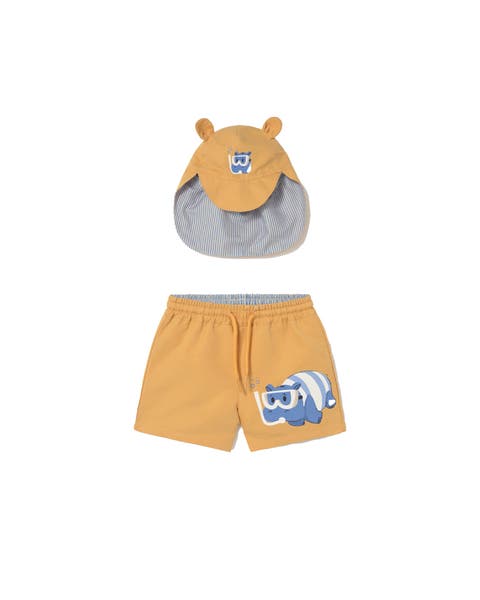 Swimwear Set with Eared Hat
